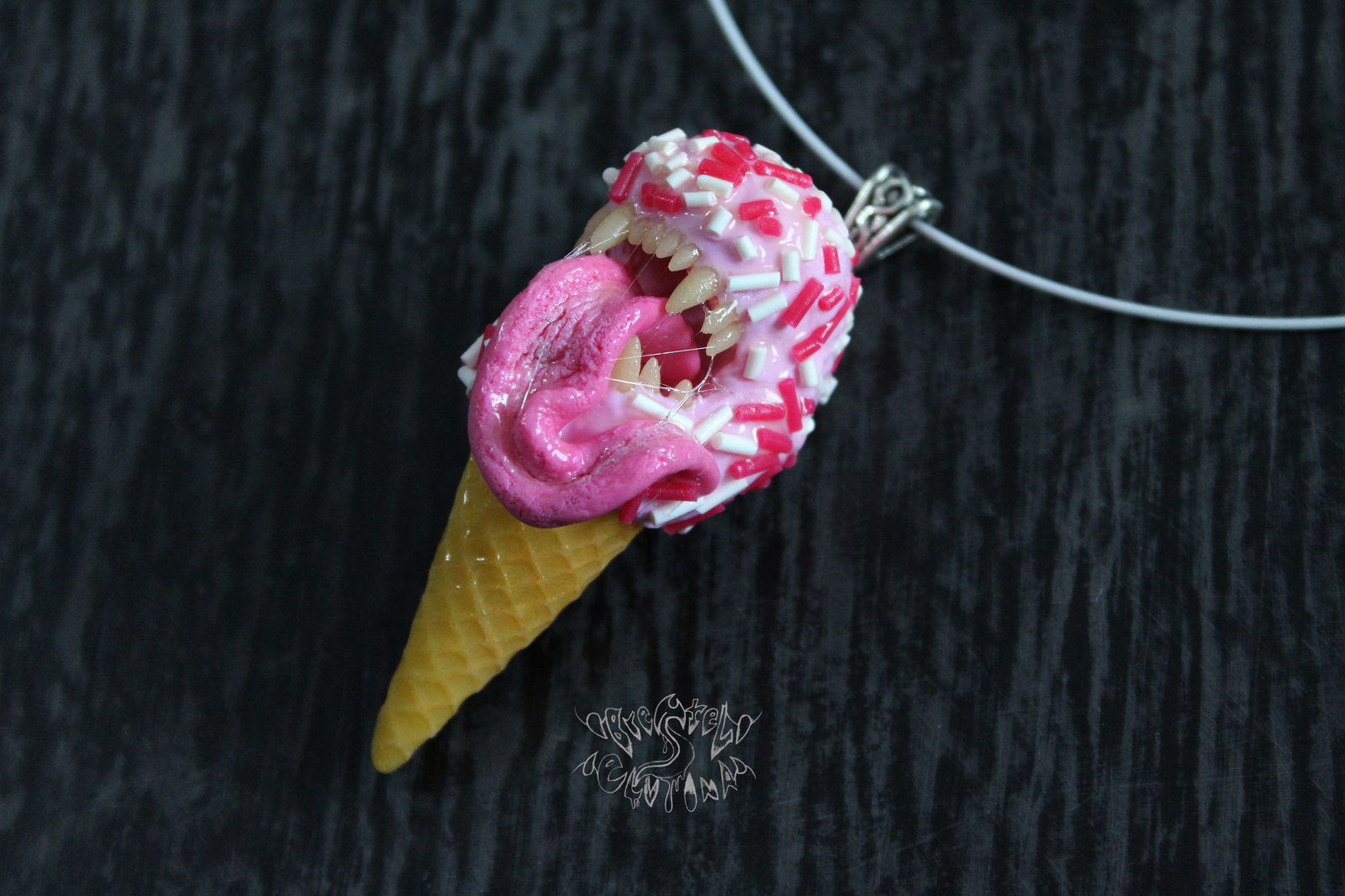 Predatory polymer horn) - My, Polymer clay, Kripota, Ice cream