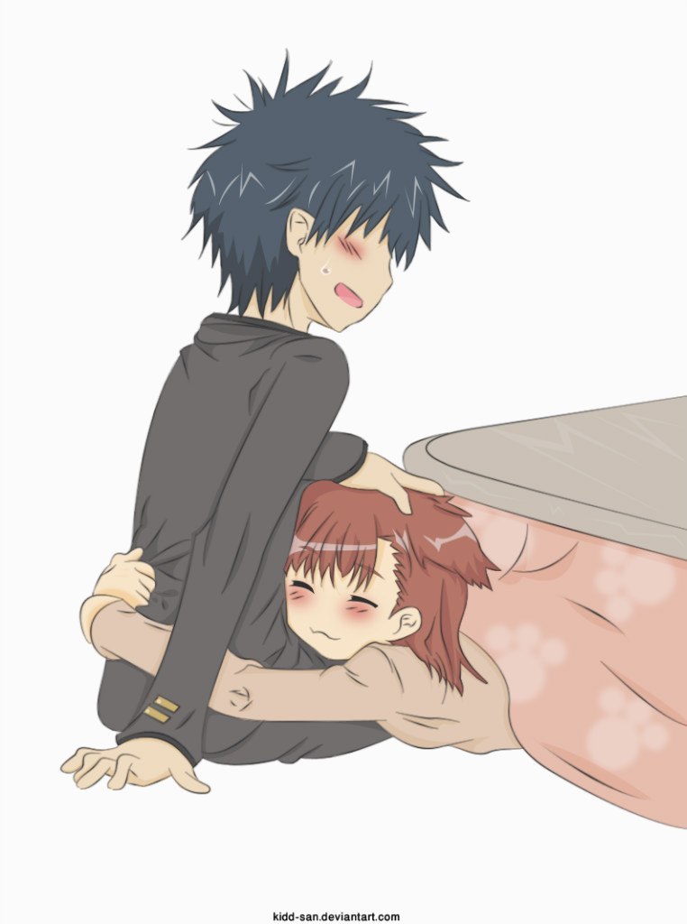 Kotatsu - Anime, Anime art, To Aru Majutsu no Index, Misaka mikoto, Kamijou Touma