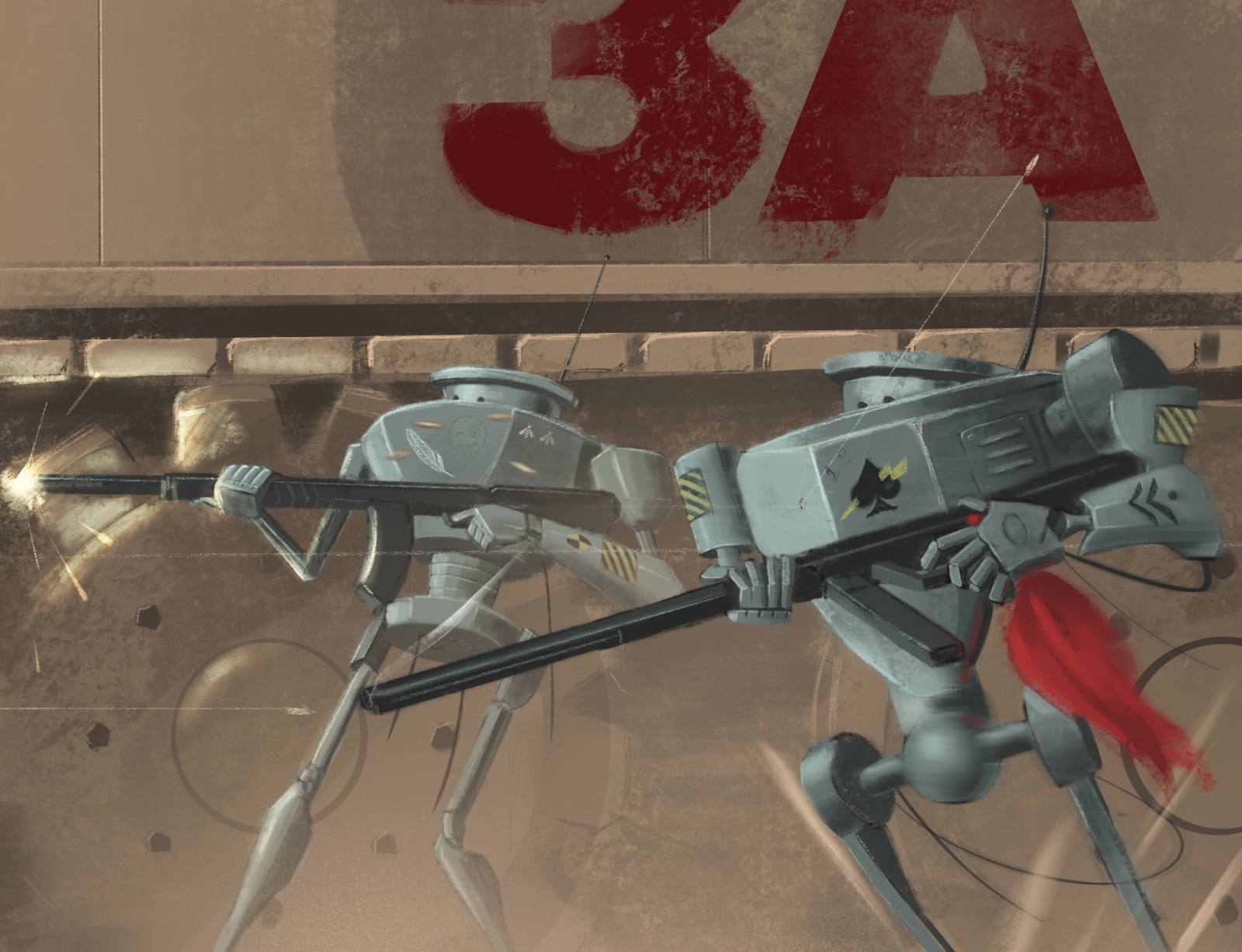 Imitation of Ashley Wood - My, Digital drawing, Robot, Procreate, Science fiction, Drawing