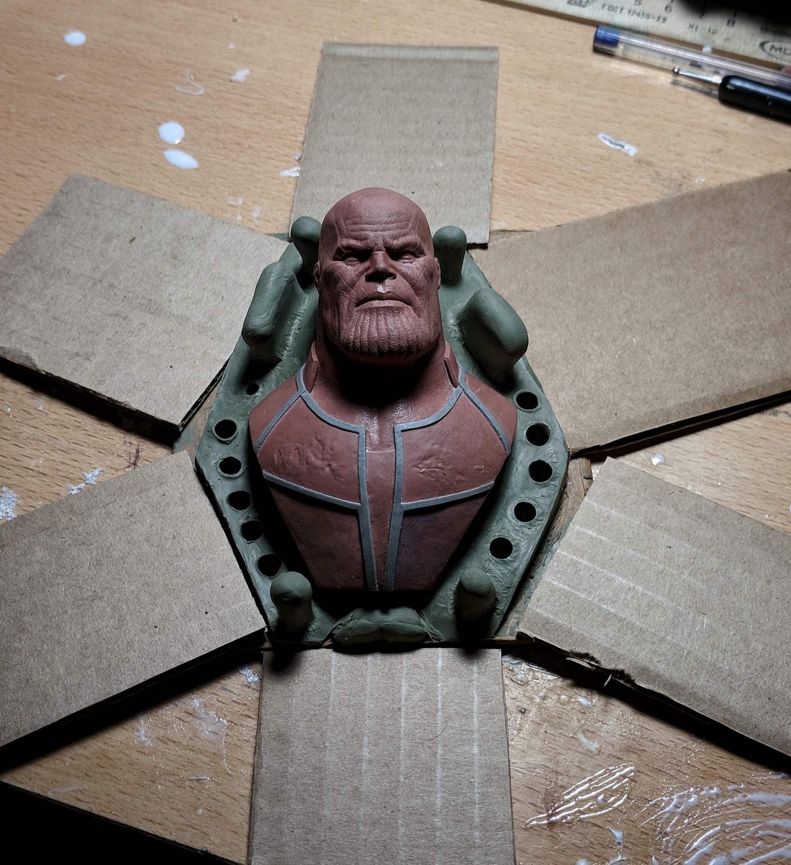 How to make a silicone bust mold - My, Thanos, Avengers, Marvel, Sculpture, Creation, Silicone, Friday, Friday tag is mine, Longpost