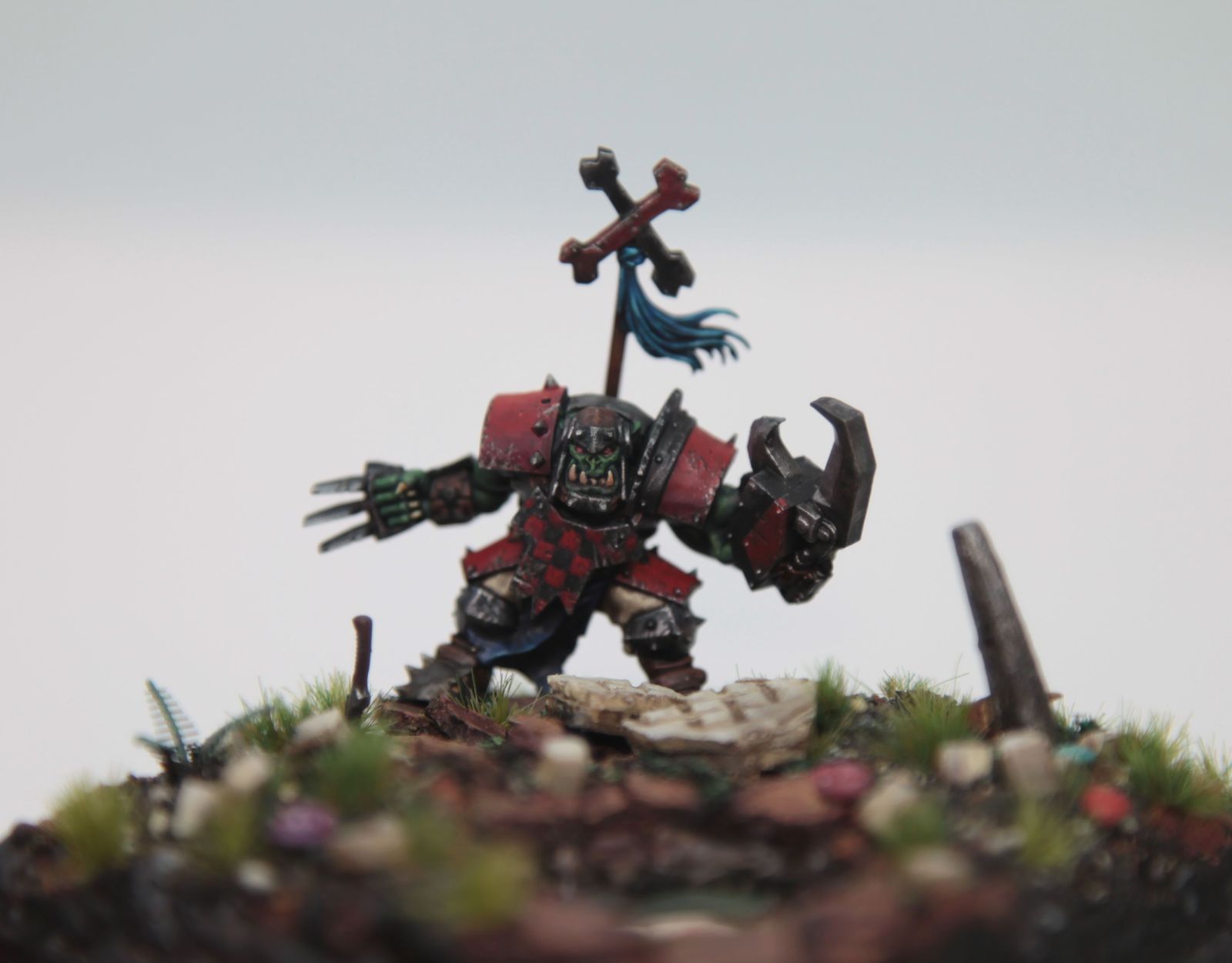 Жубная встреча - Моё, Warhammer 40k, Миниатюра, Орки, Покраска миниатюр, Warhammer, Wh miniatures, Диорама, Длиннопост