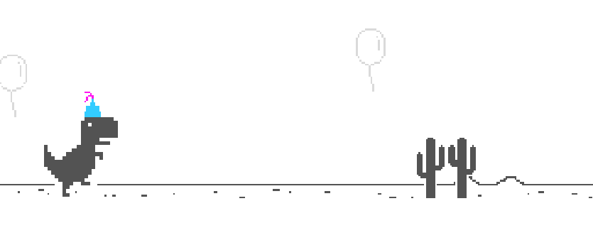 У дино праздник - Моё, Google Chrome, Динозавры, Праздники, Chrome Dino, День рождения
