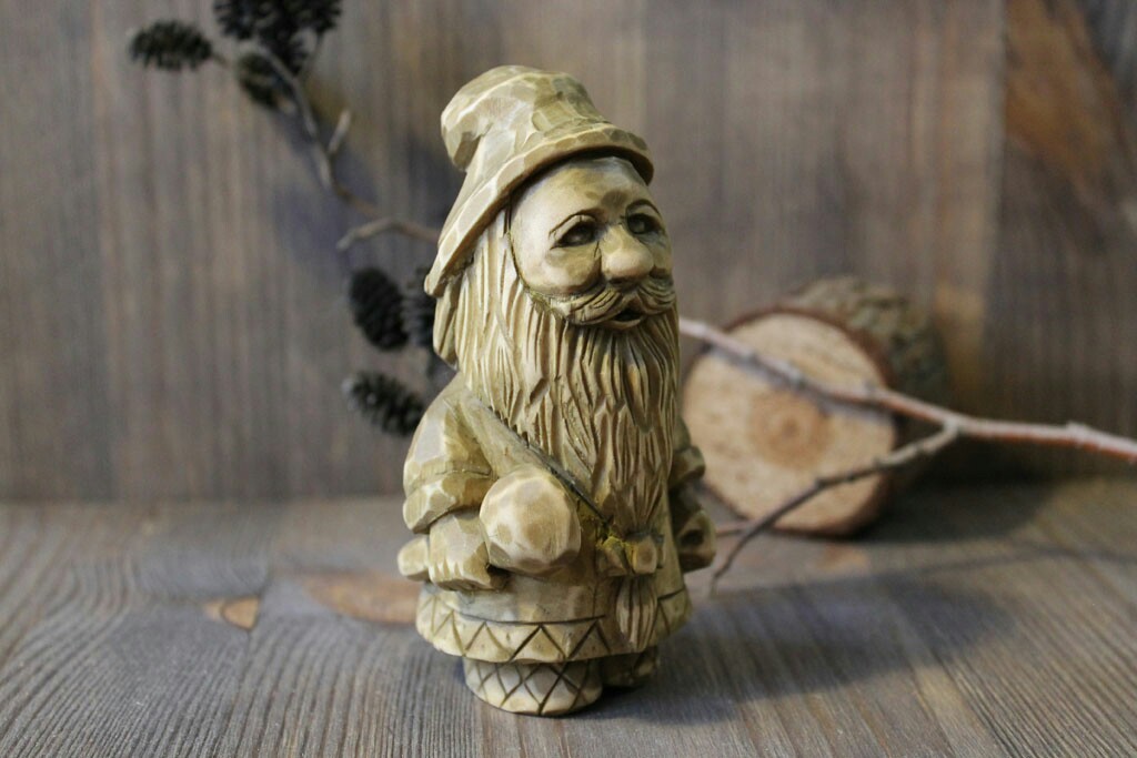 Brownie. Wood figurine. - My, Needlework without process, Wood carving, Brownie, Mythology, Amulet, Longpost