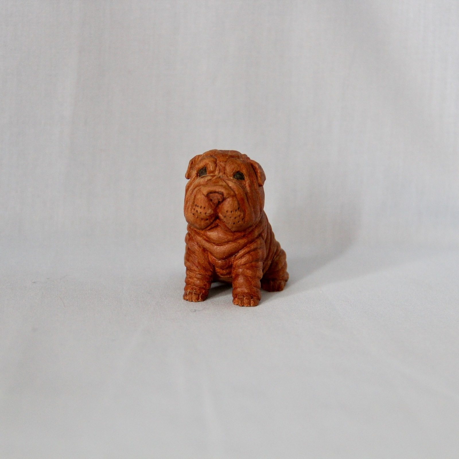 Netsuke #8 Sharpei - My, Netsuke, Wood carving, Miniature, Longpost