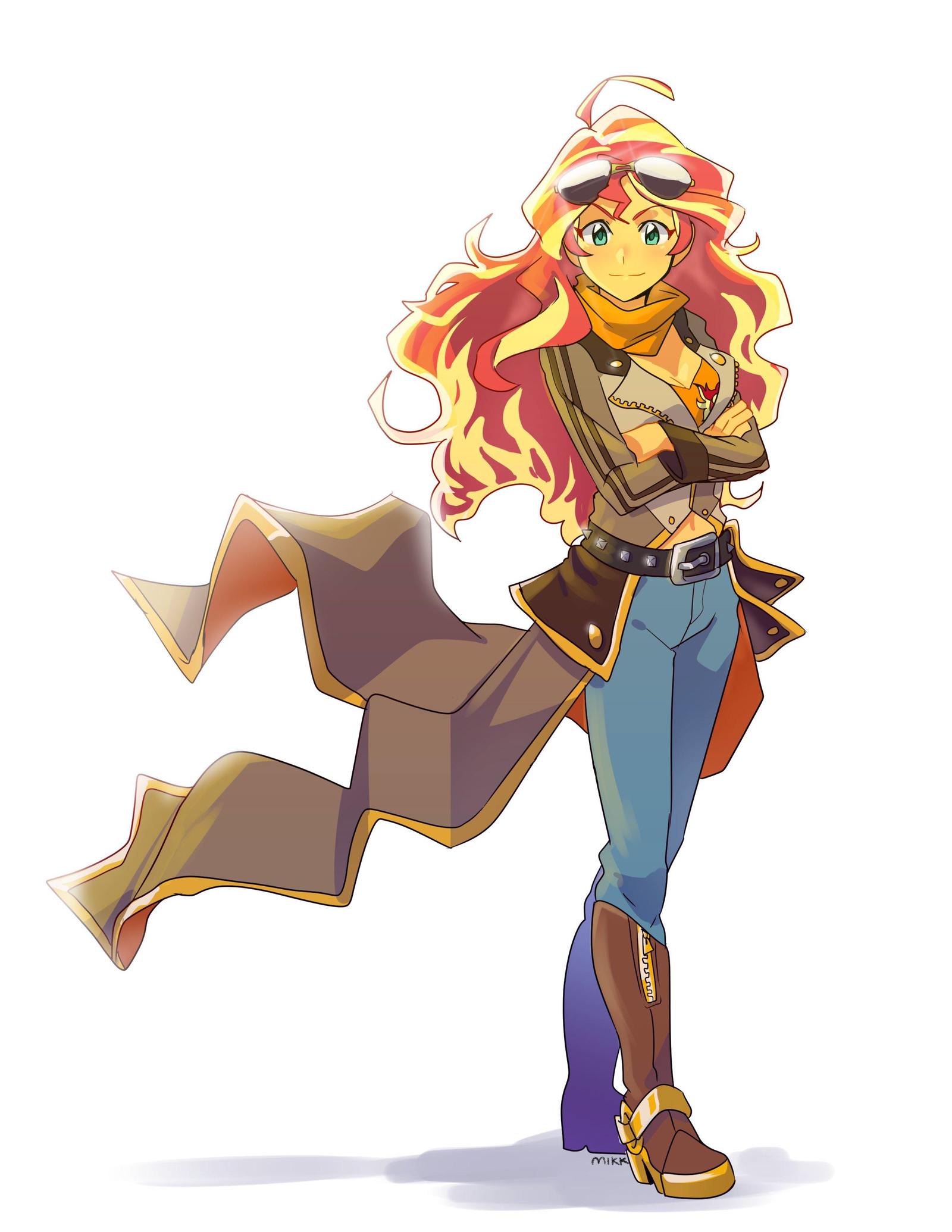 Горячие штучки - RWBY, My Little Pony, Кроссовер, Sunset Shimmer, Anime Art, Аниме, Не аниме, Yang Xiao Long, Длиннопост