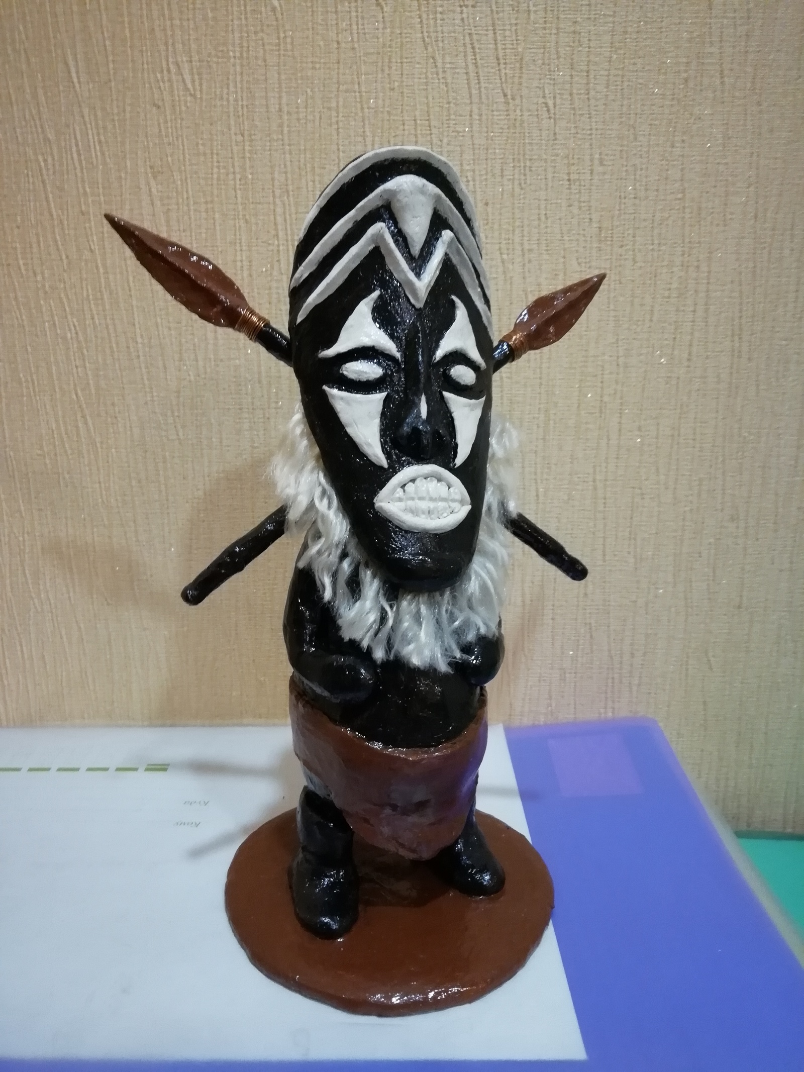 African idol made of polymer clay - My, Polymer clay, Africa, Craft, Лепка, Handmade, Idol, Longpost