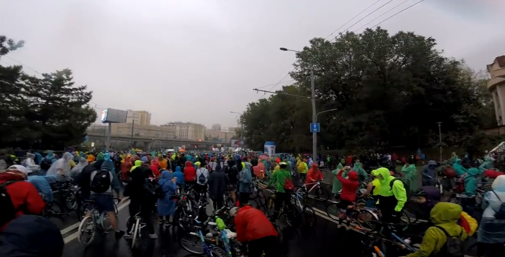 Moscow bike race 16 September - A bike, Moscow, Bike parade, Rainstorm, Video, Longpost