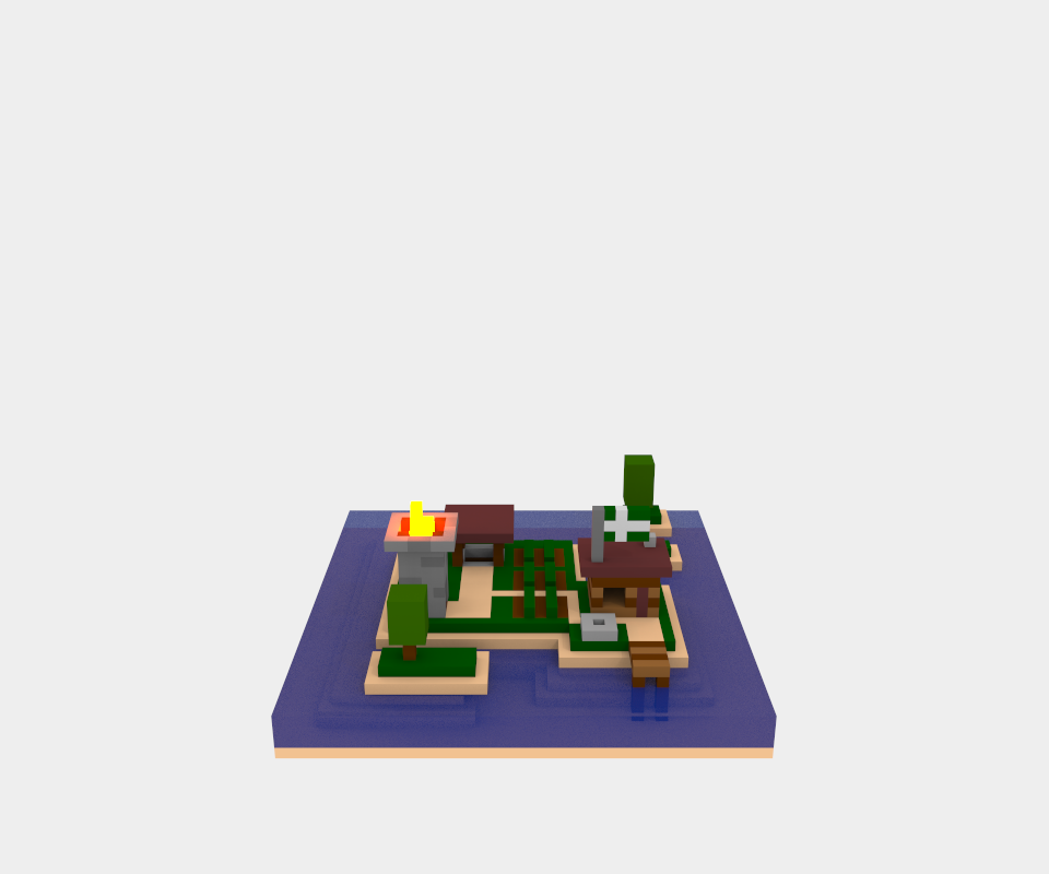 braver - My, Island, GIF, Magicavoxel, Digital drawing, Voxelking, Longpost