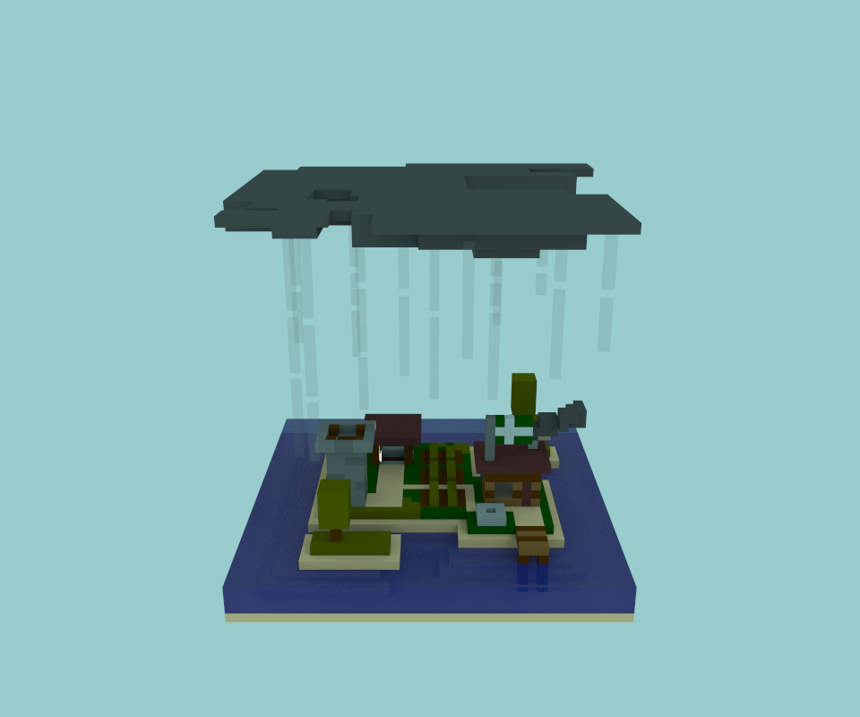 braver - My, Island, GIF, Magicavoxel, Digital drawing, Voxelking, Longpost