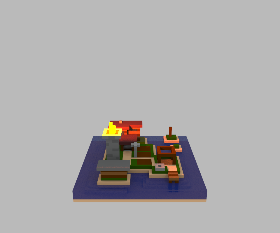 braver - My, Island, GIF, Magicavoxel, Digital drawing, Voxelking, Longpost