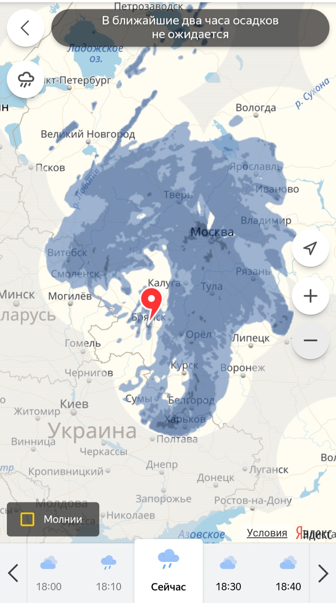 Погода брянск на карте