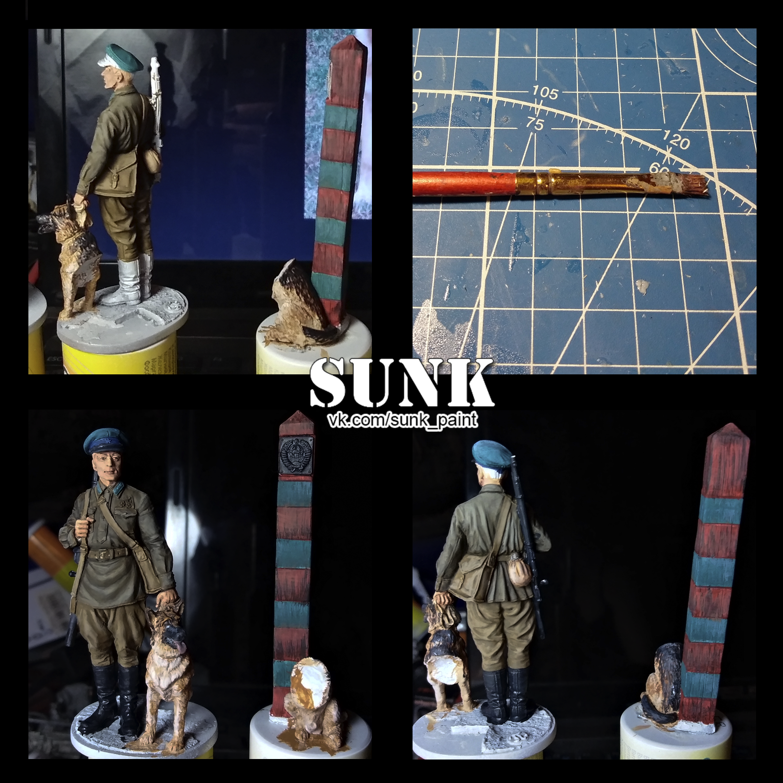 Junior Sergeant of the Border Troops Process - My, Miniature, Modeling, Painting, Border guards, Dog, The Second World War, Process, Longpost