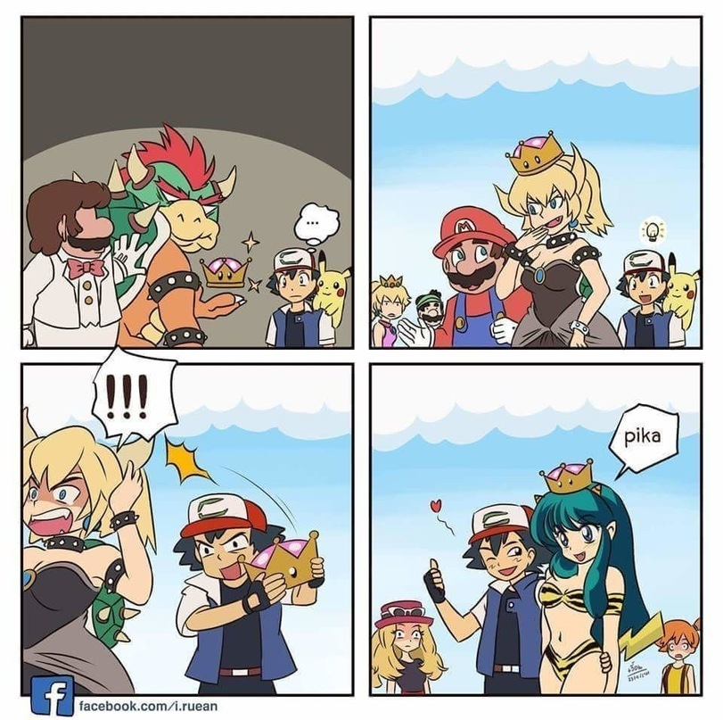 Princess Pikachu. - Bowsette, Mario, Pokemon, Rule 63, Its a trap!, Pikachu, Bowser, Comics