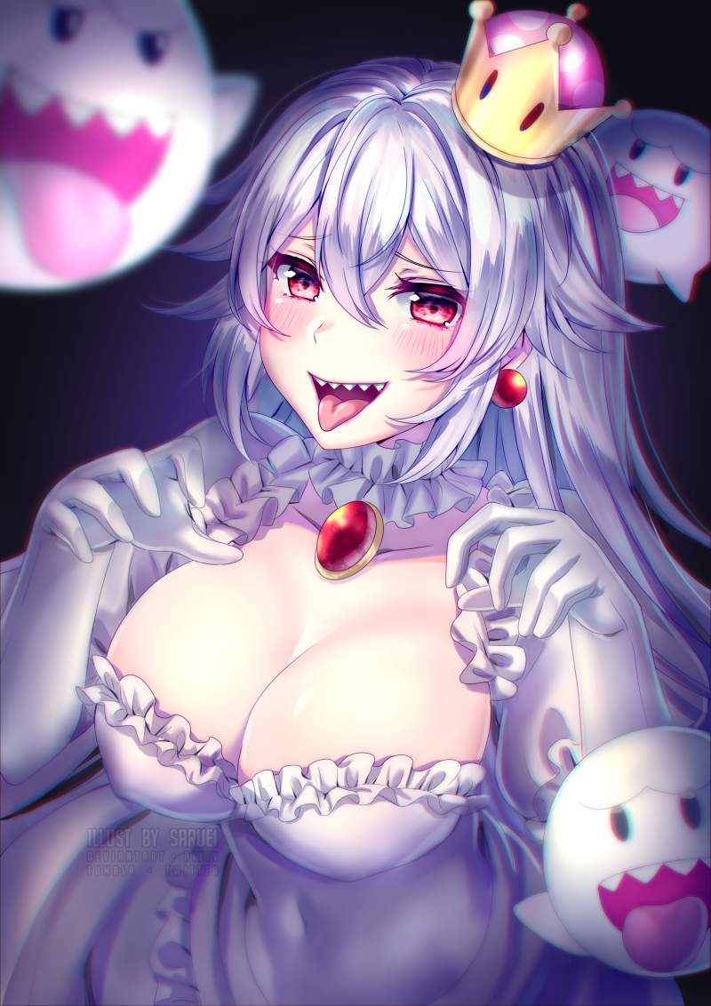 Boosette - Mario, Bowsette, Boosette, Boobs, Anime art, Longpost