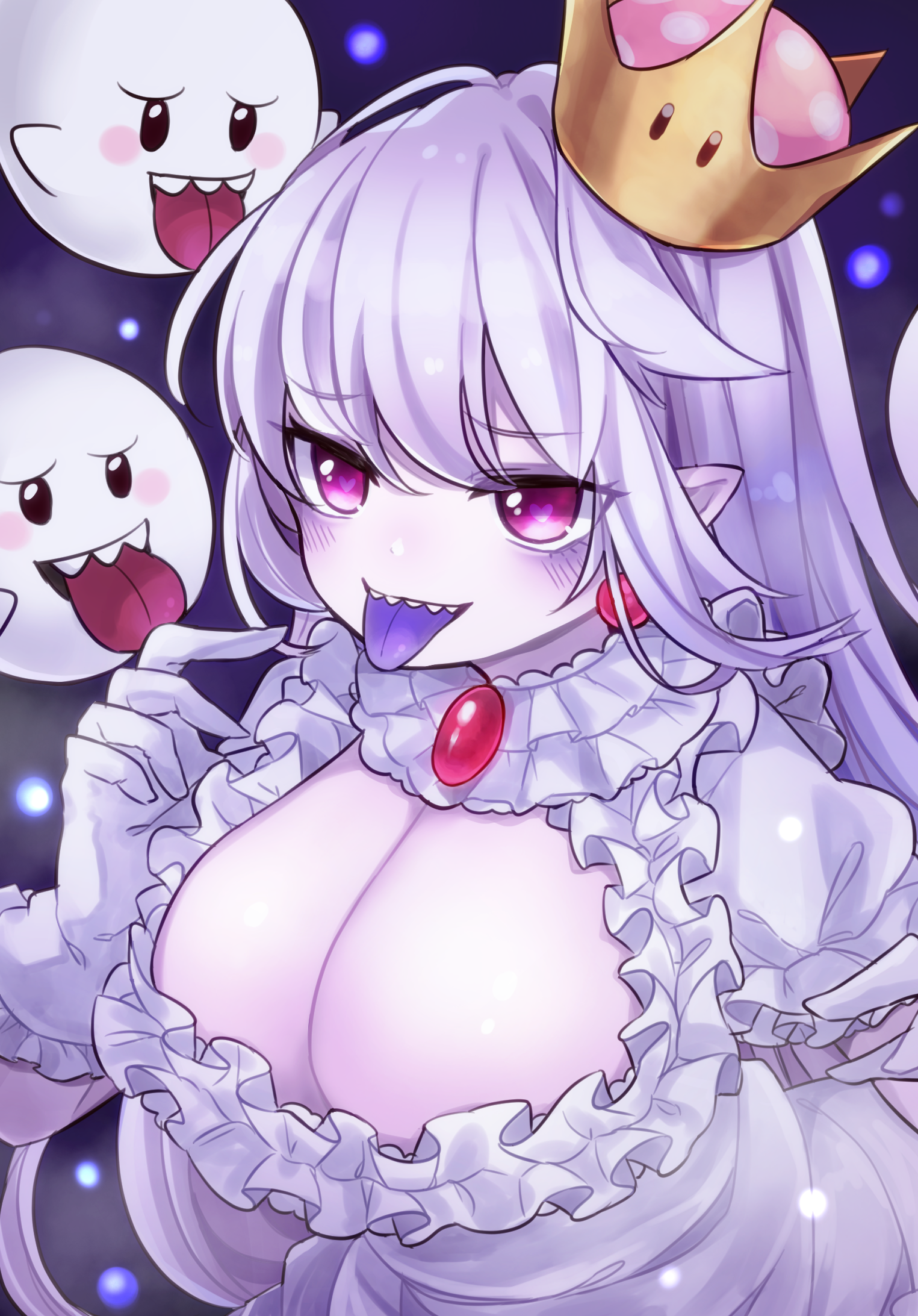 Boosette - Mario, Bowsette, Boosette, Boobs, Anime art, Longpost