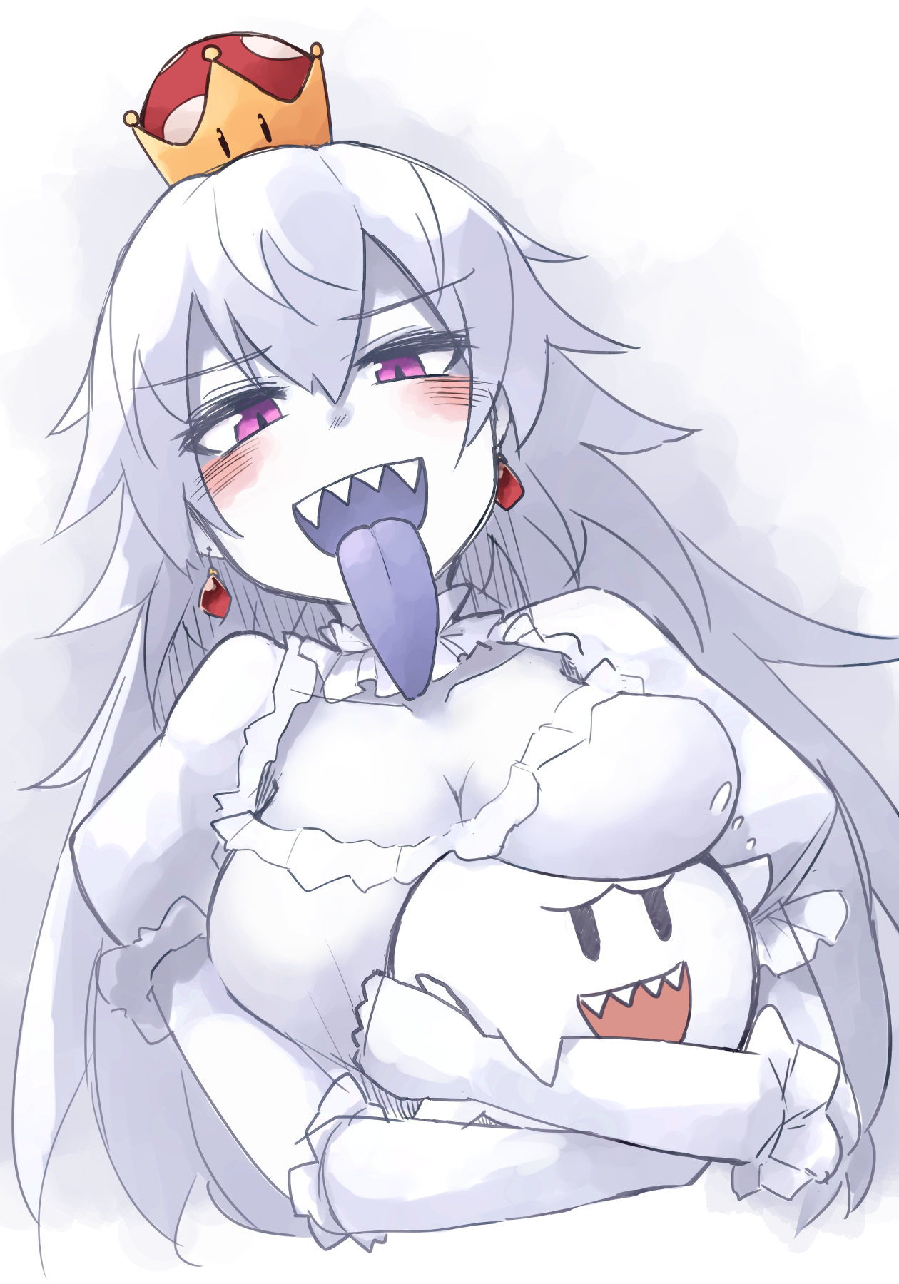 Boosette - Mario, Bowsette, Boosette, Boobs, Anime art, Longpost