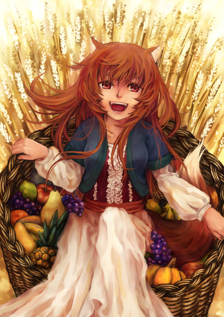 Fruit basket. - Horo holo, Holo, Spice and Wolf, Anime, Anime art