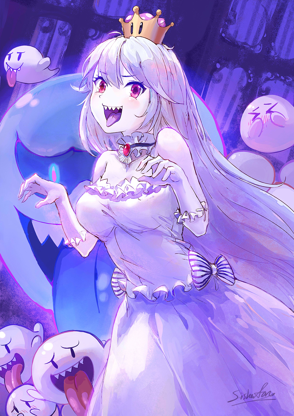 Boosette - Boosette, Bowsette, Princess Peach, Сиськи, Anime Art, Супер корона, Длиннопост