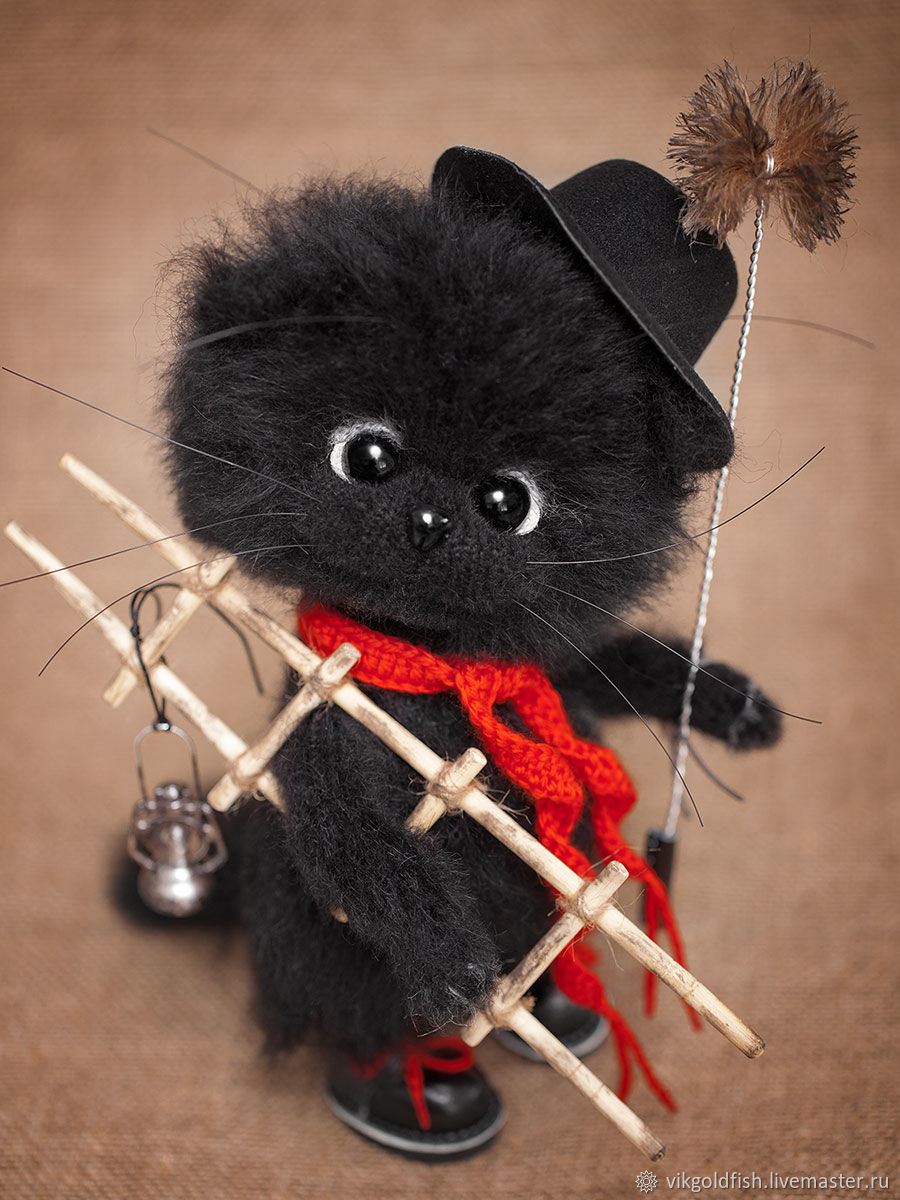 Have you called a chimney sweep? - My, Needlework, Needlework without process, Knitted toys, Longpost