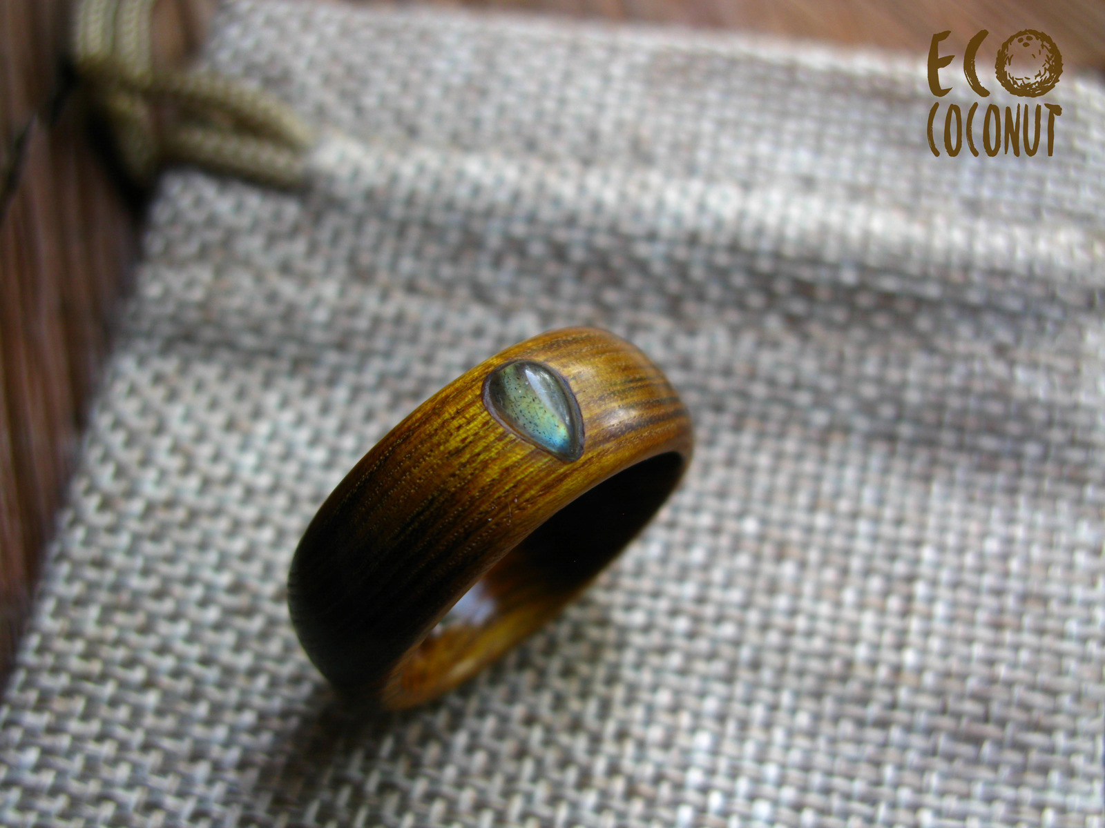 Scumpi wood ring with labradorite - My, Ring made of wood, , Ring, Wood ornaments, Needlework without process, Longpost