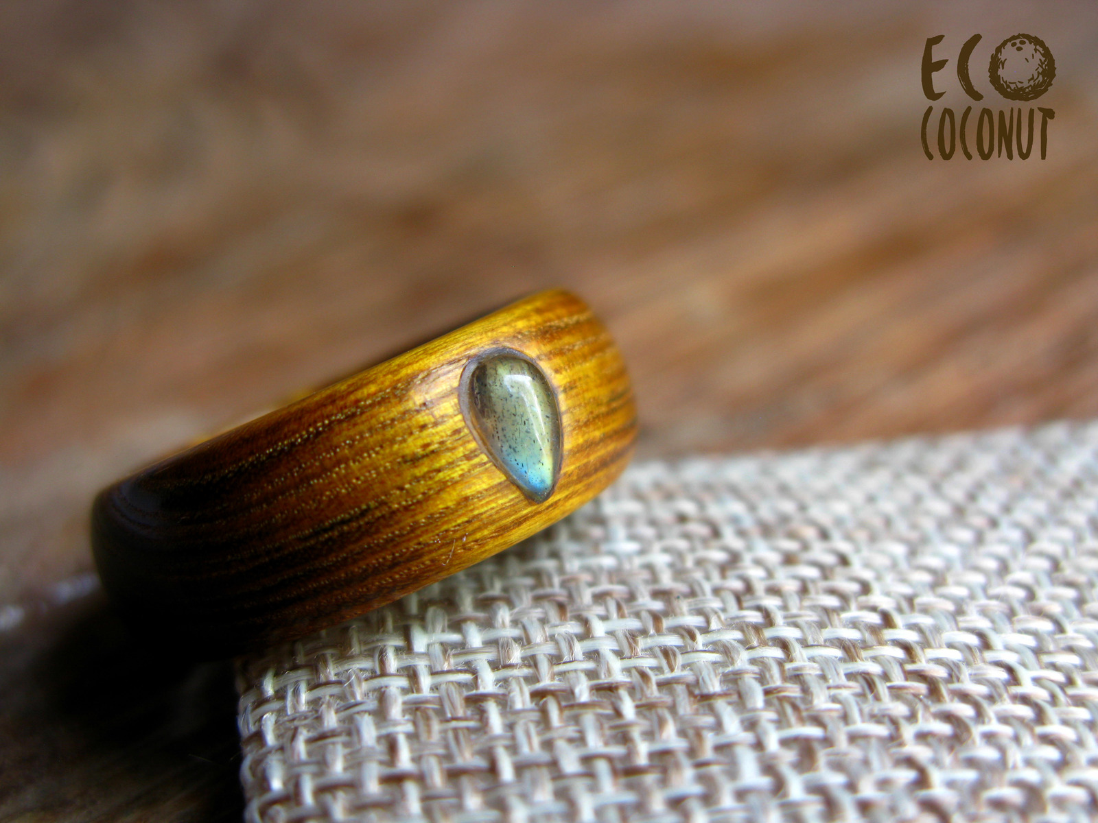 Scumpi wood ring with labradorite - My, Ring made of wood, , Ring, Wood ornaments, Needlework without process, Longpost