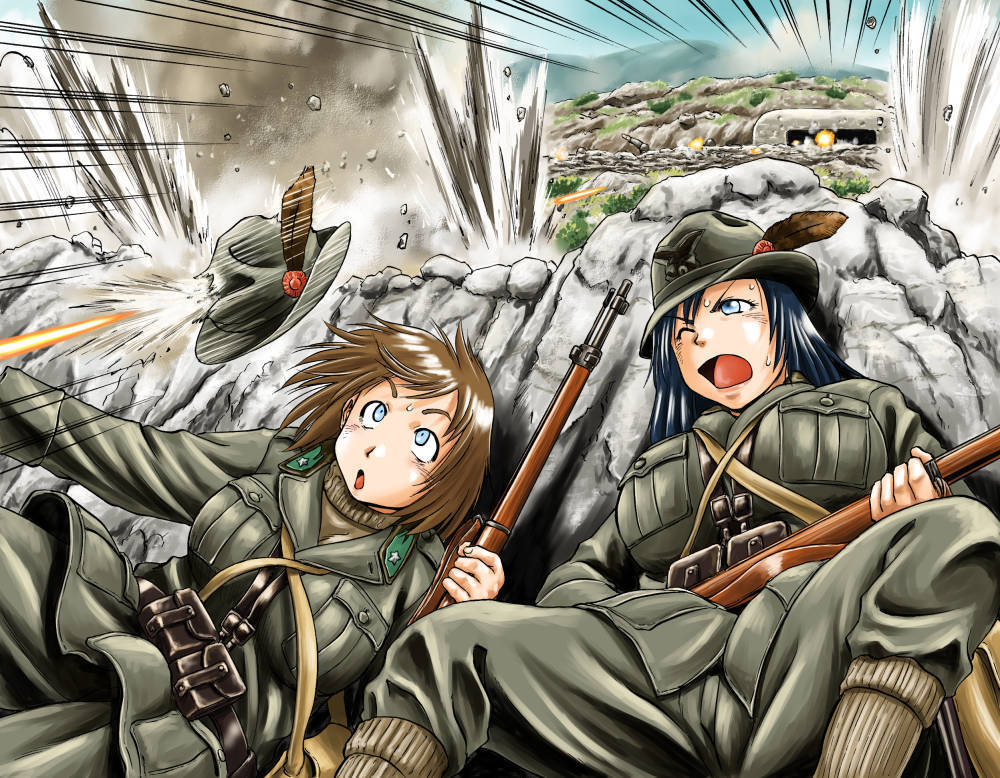 Incredible adventures of Italians from the author of Gates - Anime art, Anime military, A selection, Longpost