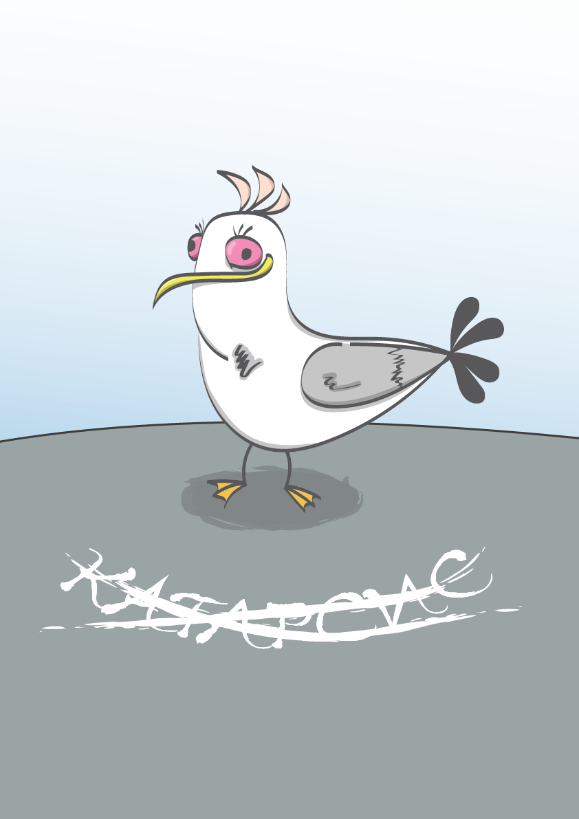 Adequate Seagull - My, , Illustrations, Adobe illustrator, Characters (edit), Seagulls, CATHARSIS, Flat design