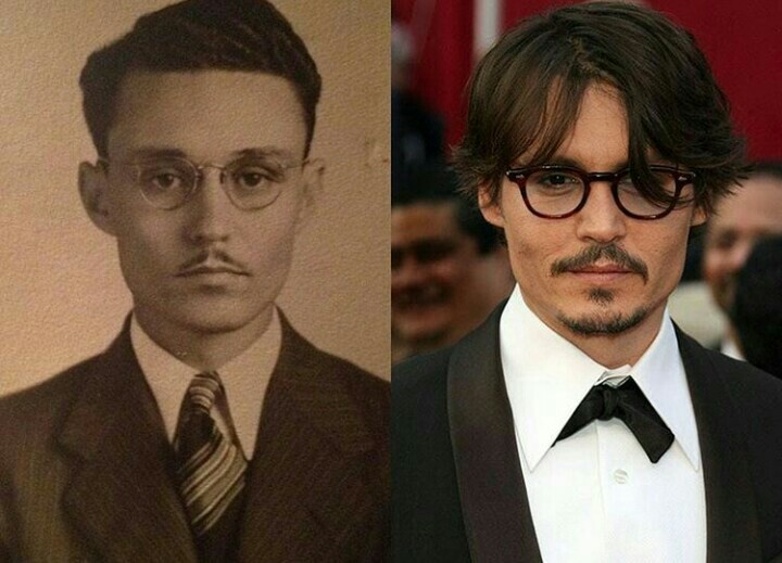 Celebrities and their historical counterparts - Doubles, Celebrities, Johnny Depp, Justin Timberlake, The photo, Jennifer Lawrence, Orlando Bloom, Longpost