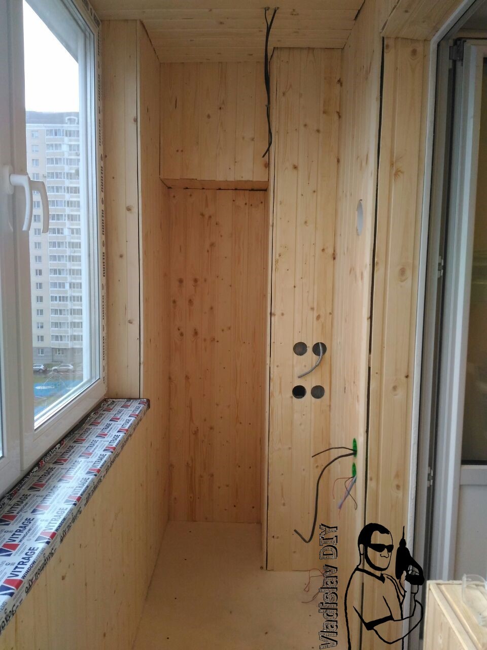 There was a cold loggia 0.95x3.5, it became a mini-workshop - My, Loggia, Balcony, Repair, Loggia insulation, With your own hands, Longpost