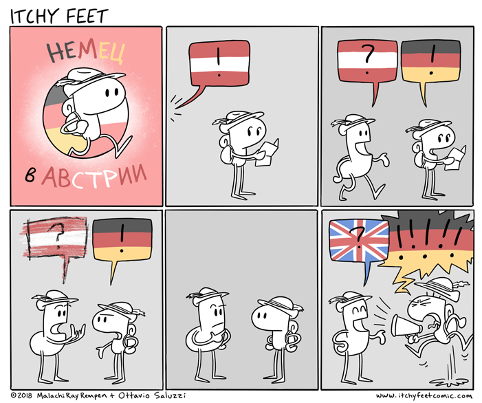 Sprechen Sie Osterreichisch? - Itchy feet, Comics, Translation, Germans, Austria, Language