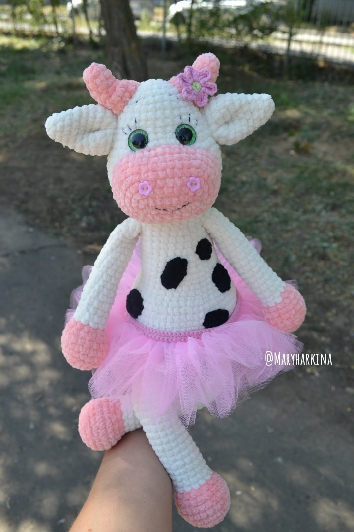 Handmade knitted cow - My, Knitting, Cow, Needlework without process, Longpost