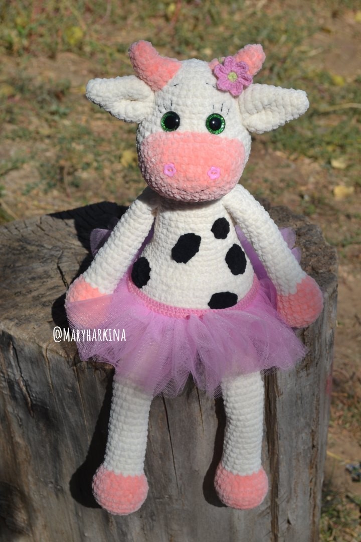 Handmade knitted cow - My, Knitting, Cow, Needlework without process, Longpost