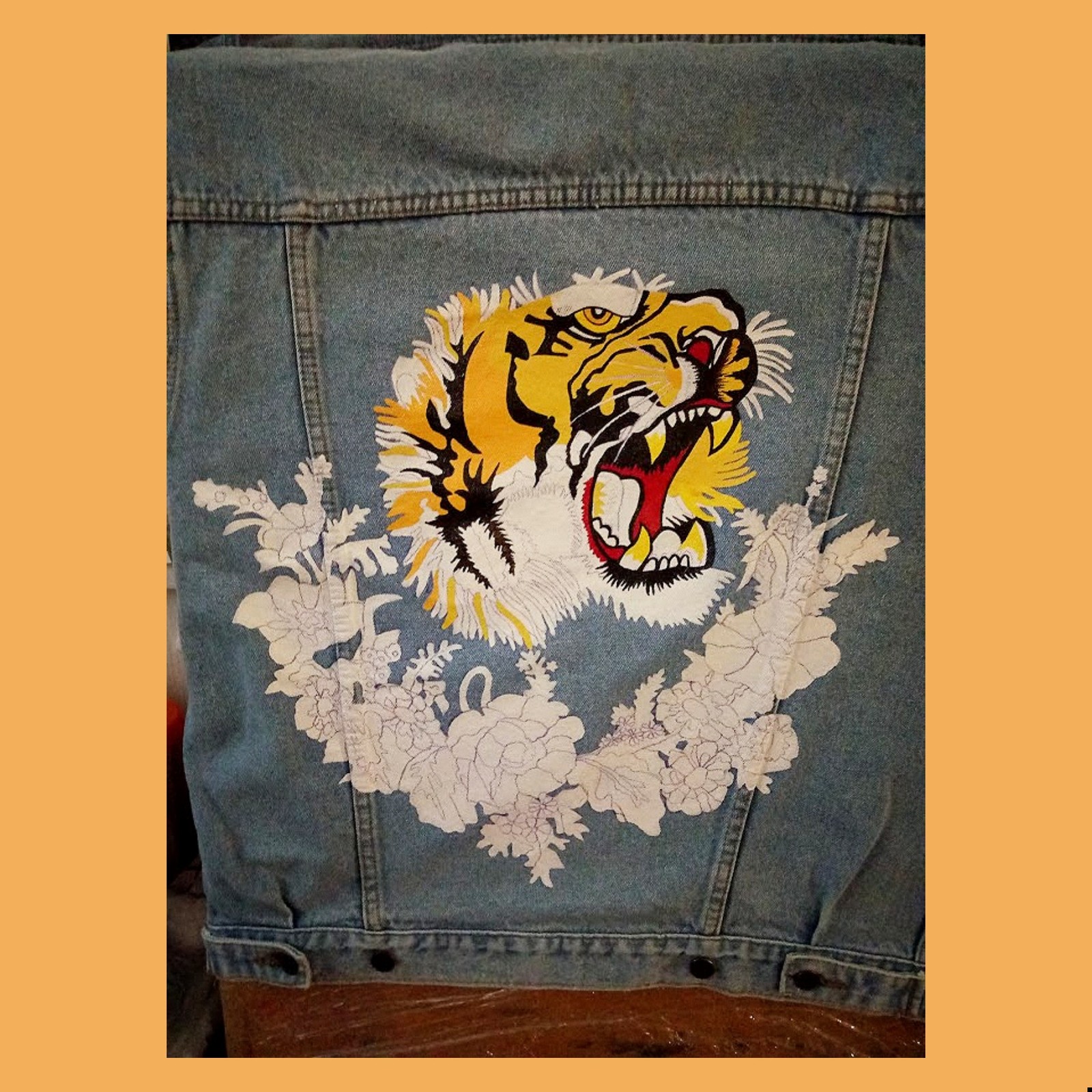 Tiger Gucci Gang - My, Gucci, Tiger, Work, Handmade, Painting on fabric, Creation, Art, My, Video, Longpost