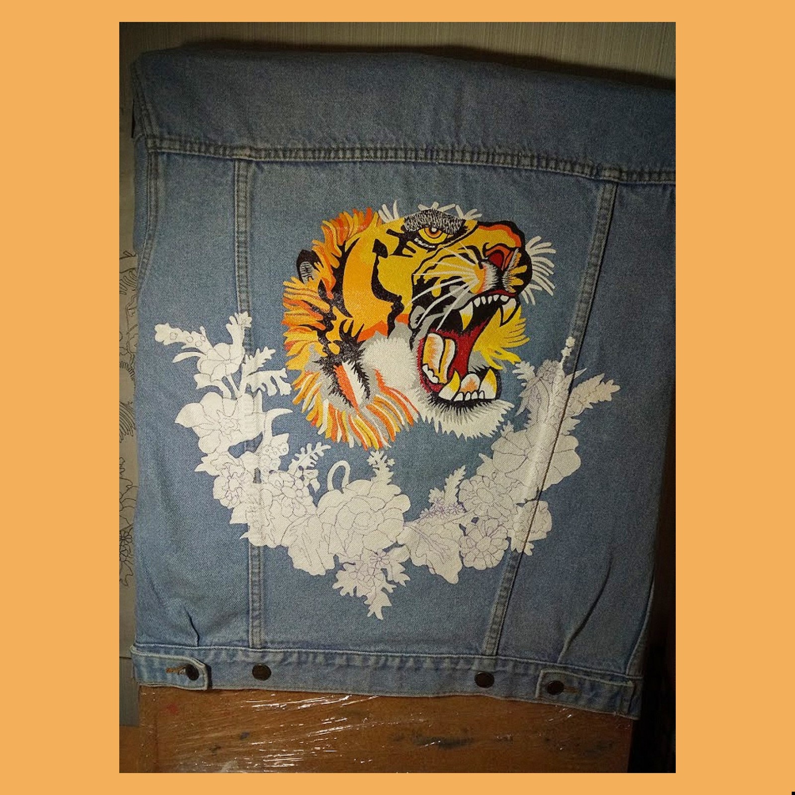 Tiger Gucci Gang - My, Gucci, Tiger, Work, Handmade, Painting on fabric, Creation, Art, My, Video, Longpost