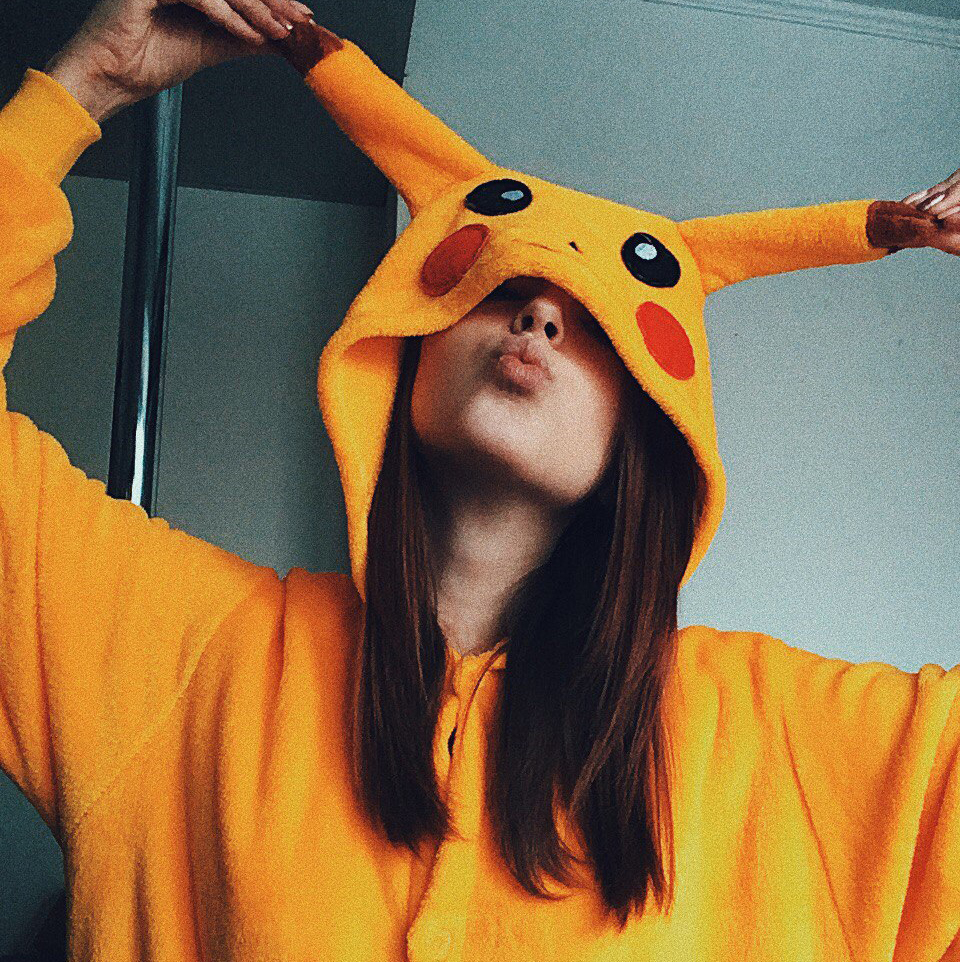 Did you catch your pikachu? - Pikachu, Beautiful girl, The photo, Selfie