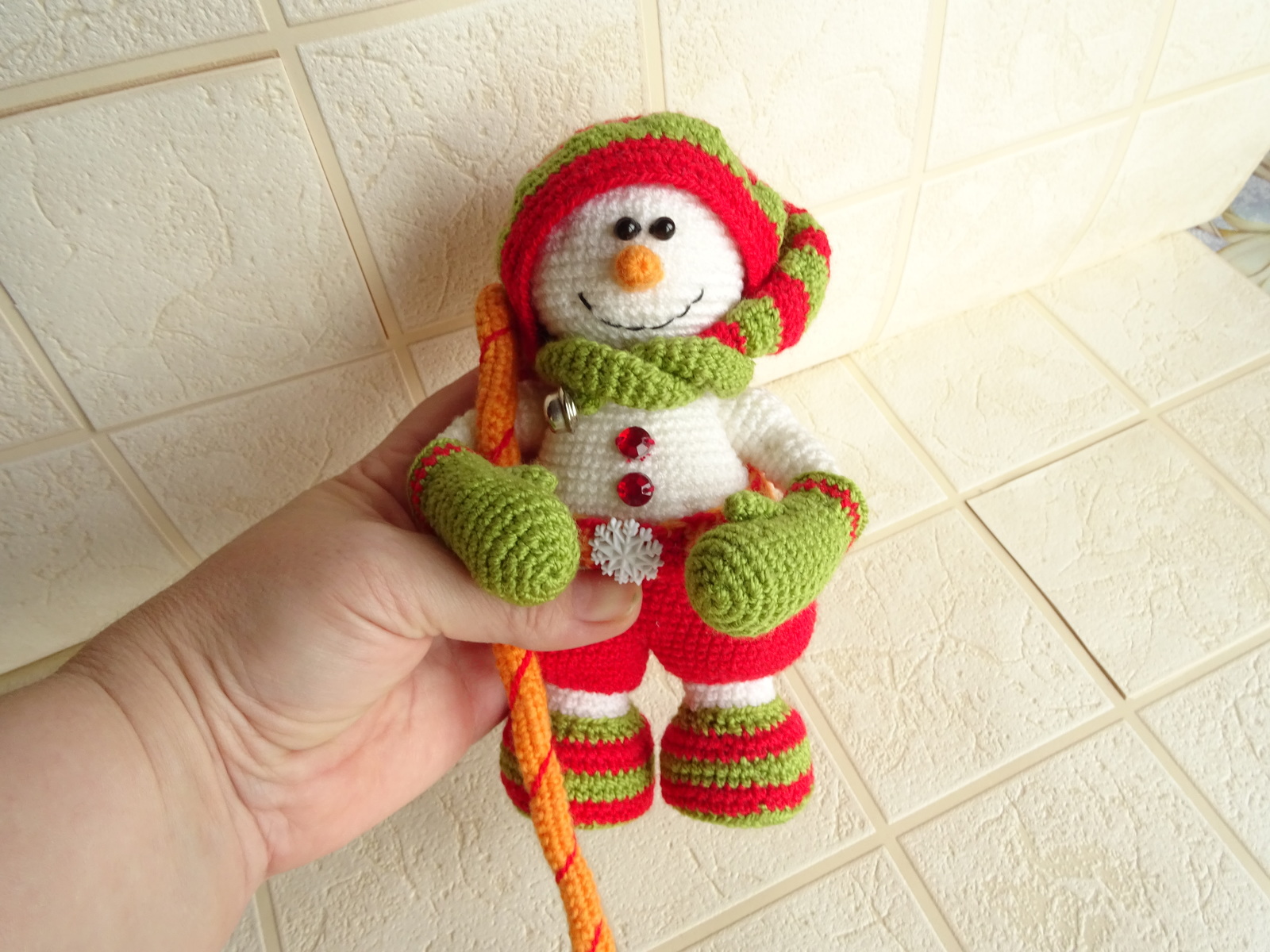 Snowman - My, Knitted toys, Crochet, Toys, Longpost, snowman, Amigurumi