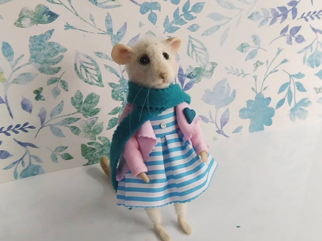 In the Greek room, in the Greek room... Mouse. - My, Dry felting, Wool toy, Needlework without process, Rukozhop, Longpost