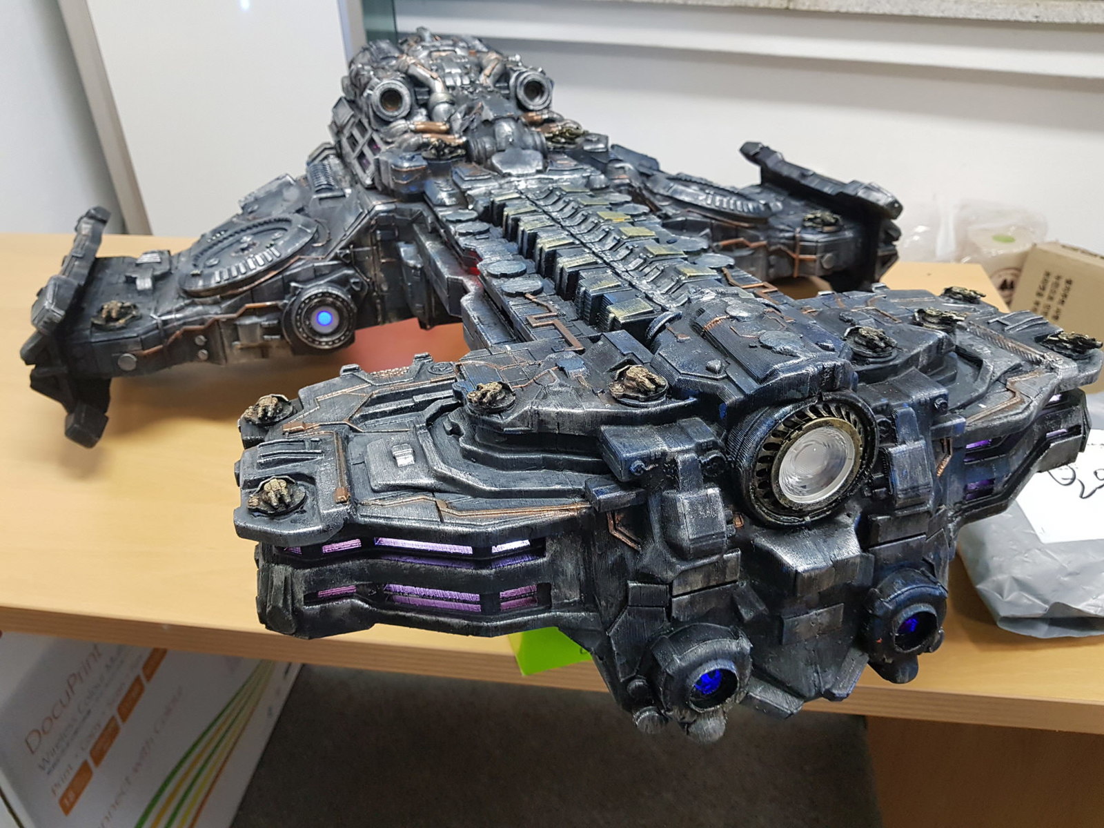 3D printed and dyed. - Starcraft 2, Battlecruiser, Terran, Modeling