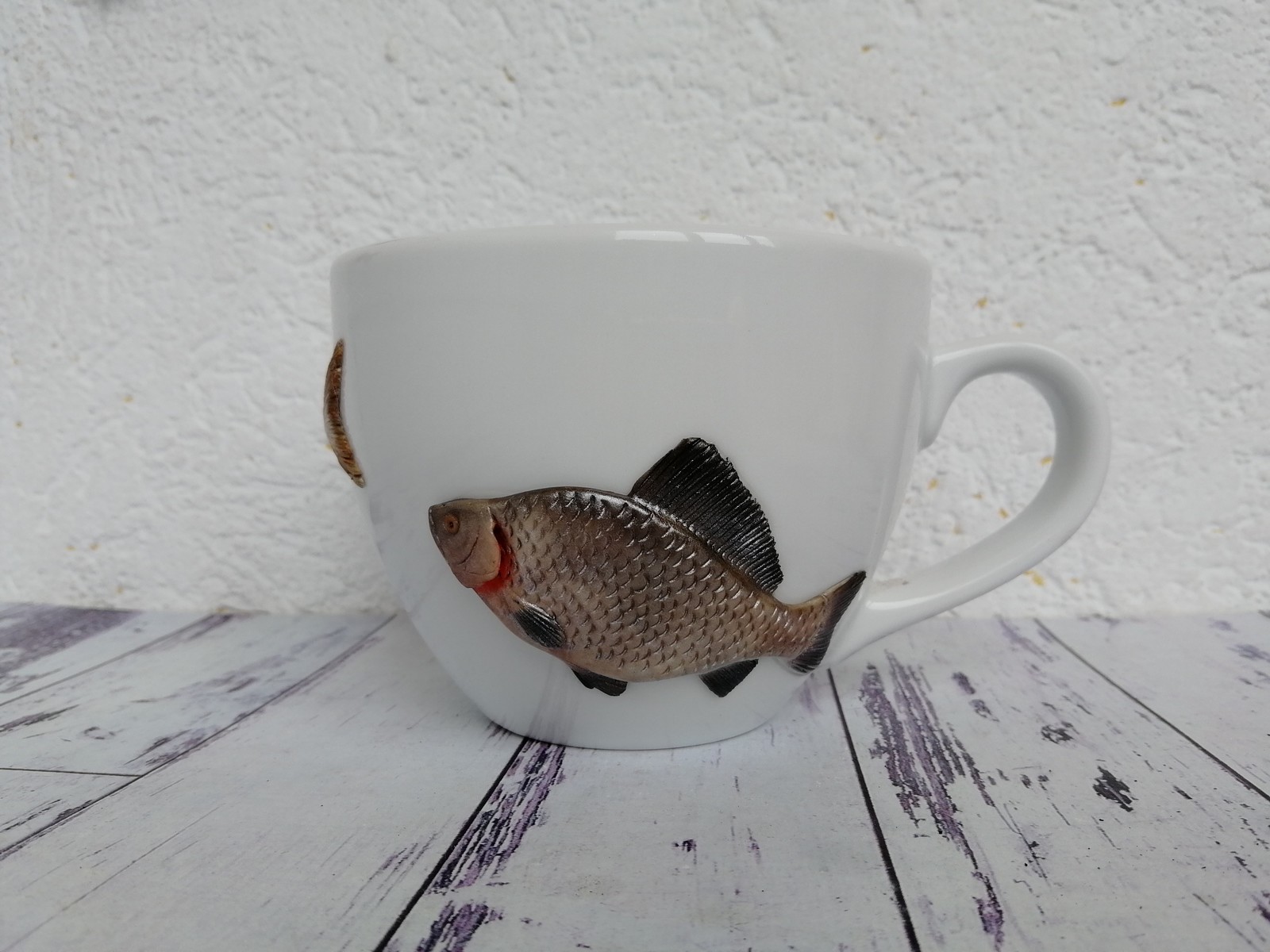 Mugs with fish - My, A fish, Creation, Decor, With your own hands, Needlework, Fishermen, Longpost