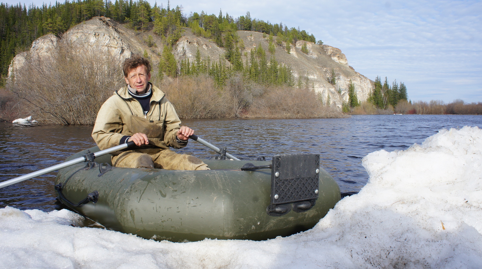 Lena tributary - Keteme - My, Pike, Whitefish, Redfish, Lena river, Inflatable boat, Bloater, Ear, Ice drift, Longpost