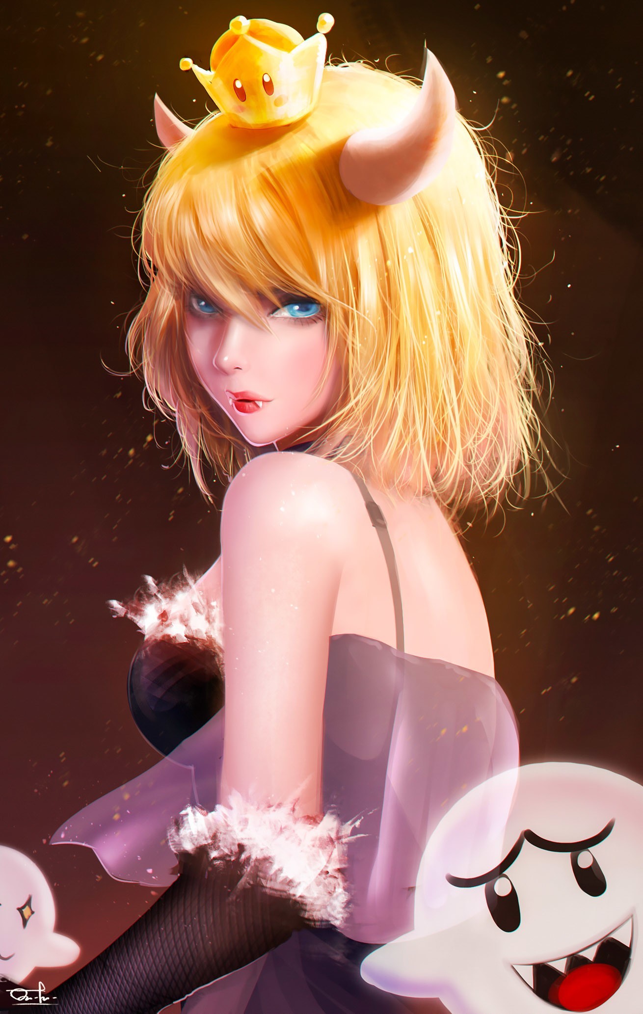 Bowsette - Art, Drawing, Bowsette, Rule 63, Super mario, Super crown, Kittichai Rueangchaichan