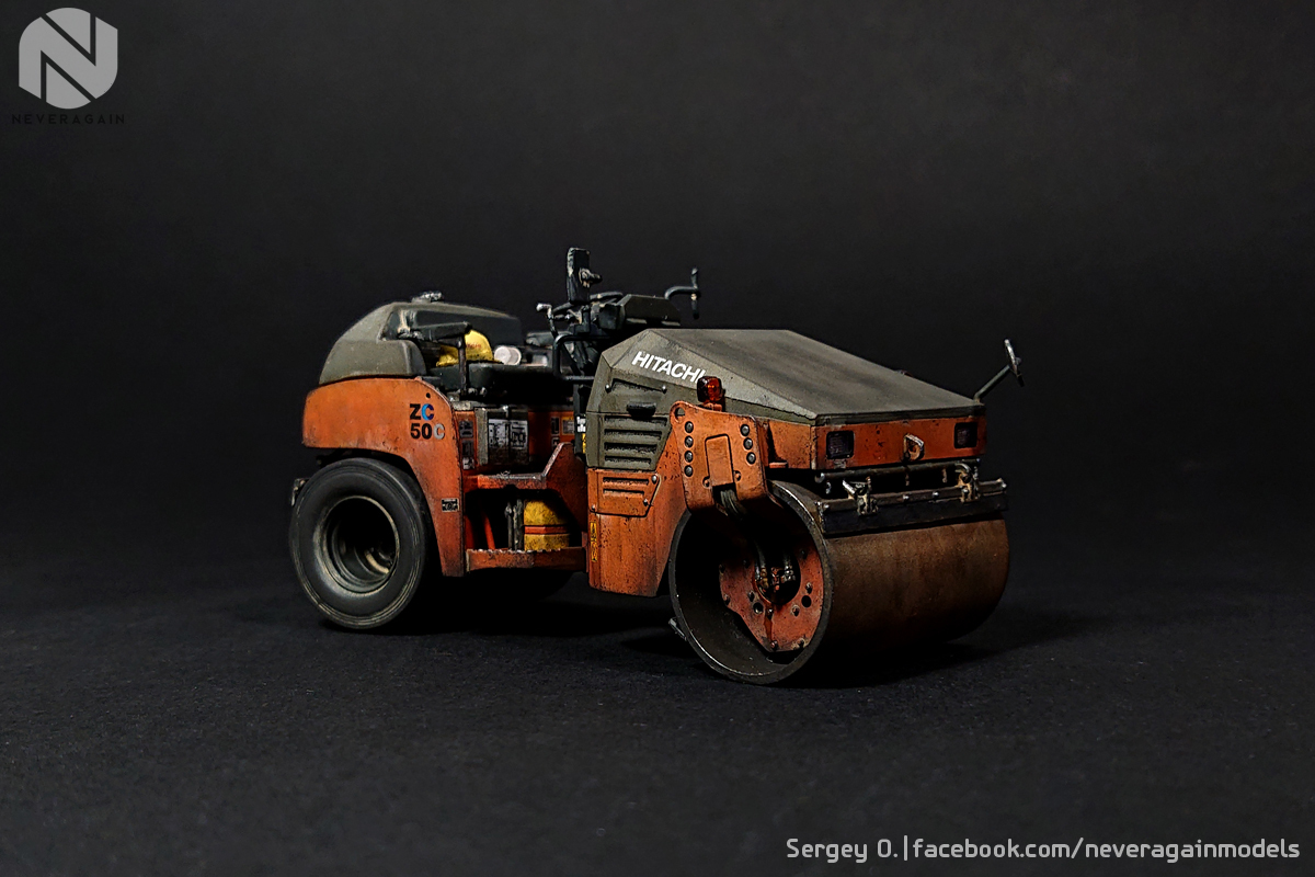 Маленький, но гордый каток Hitachi Vibratory Combined Roller ZC50C-5 в  масштабе 1:35 | Пикабу