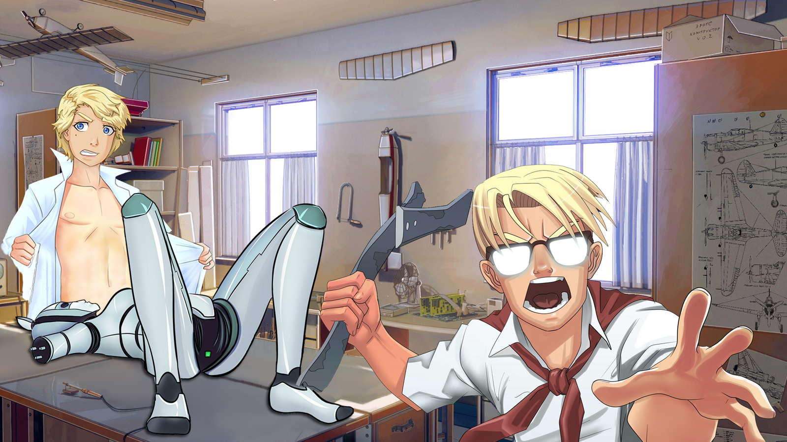 Don't stop scientists from doing science! - Endless summer, Visual novel, Shurik, Electronic, , Old camp