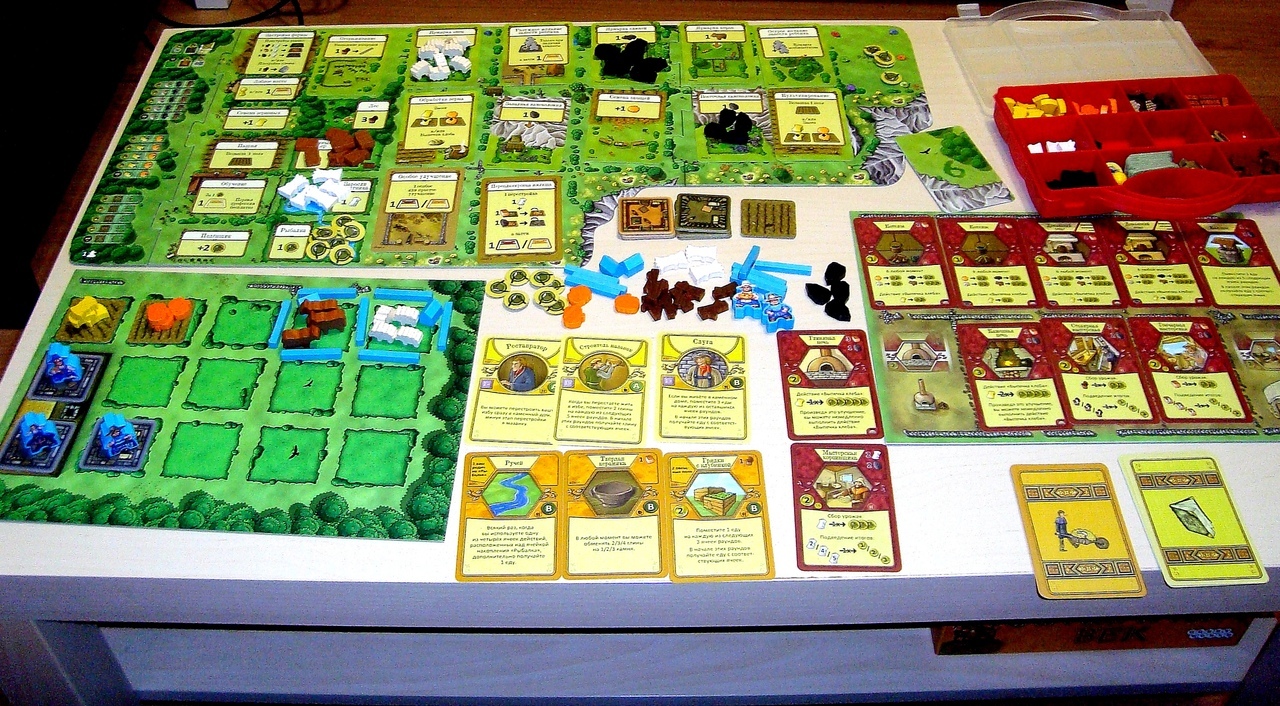 The three pillars of the Euro world. - My, Board games, Longpost, Carcassonne, Stone Age, Agricola, Board games Omsk, Overview, Opinion