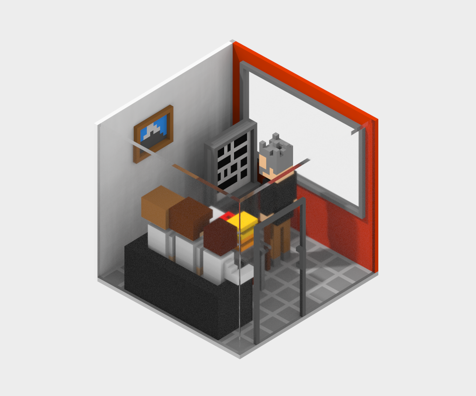 Well, something like this... - My, Dr. House, Digital drawing, Voxelking, , Voxelart