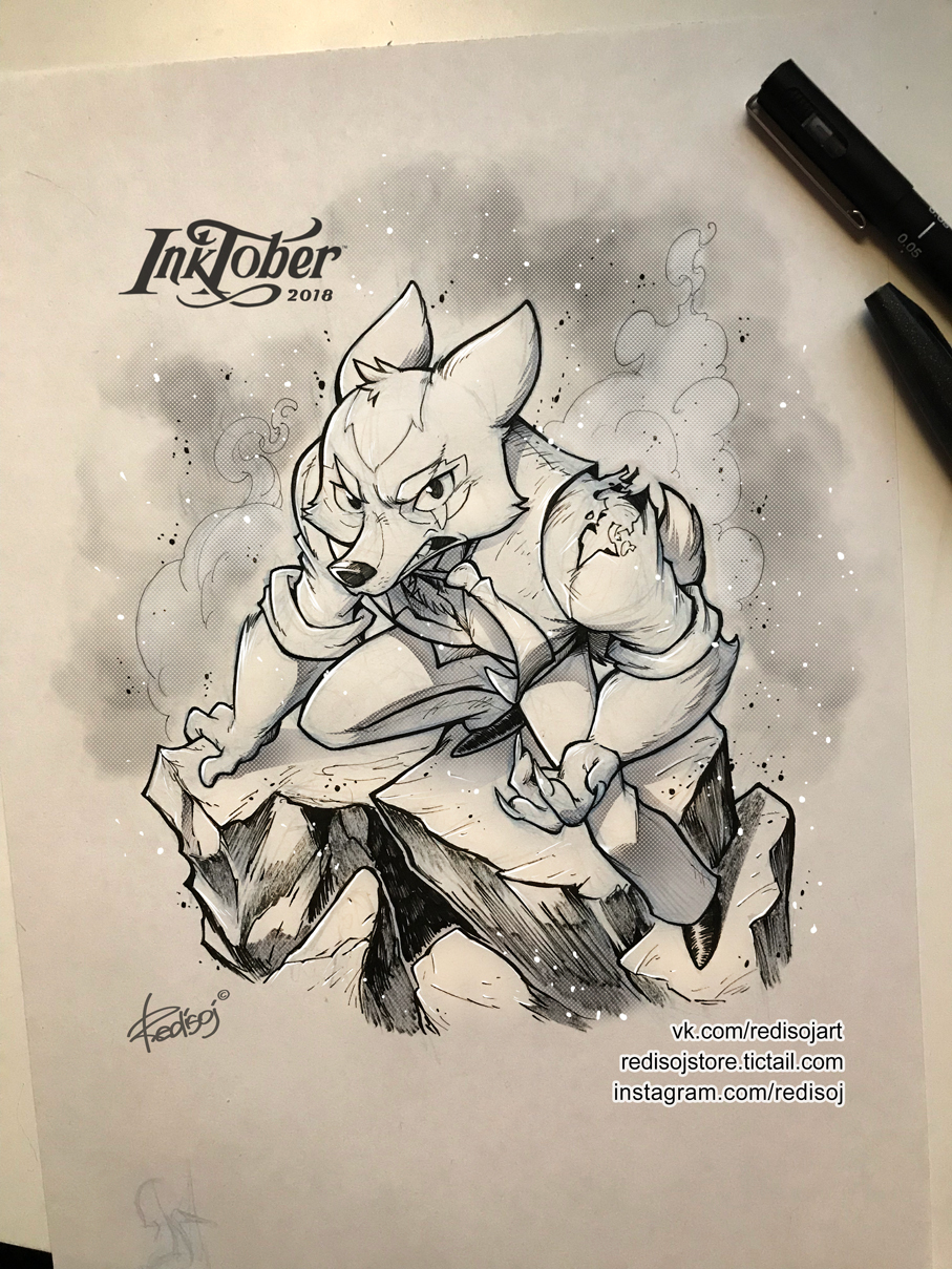 InkTober 2018 №04 - Моё, Redisoj, Арт, Картинки, Рисунок, Фан-Арт, Эскиз, Животные, Inktober