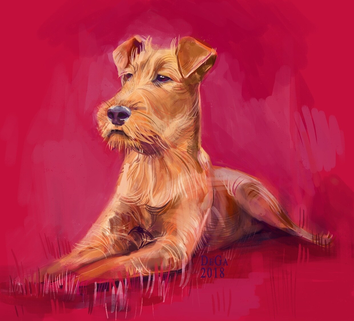 Irish Terrier - My, Dog, Photoshop, Drawing, Digital drawing, Animals, Animalistics, Irish Terrier