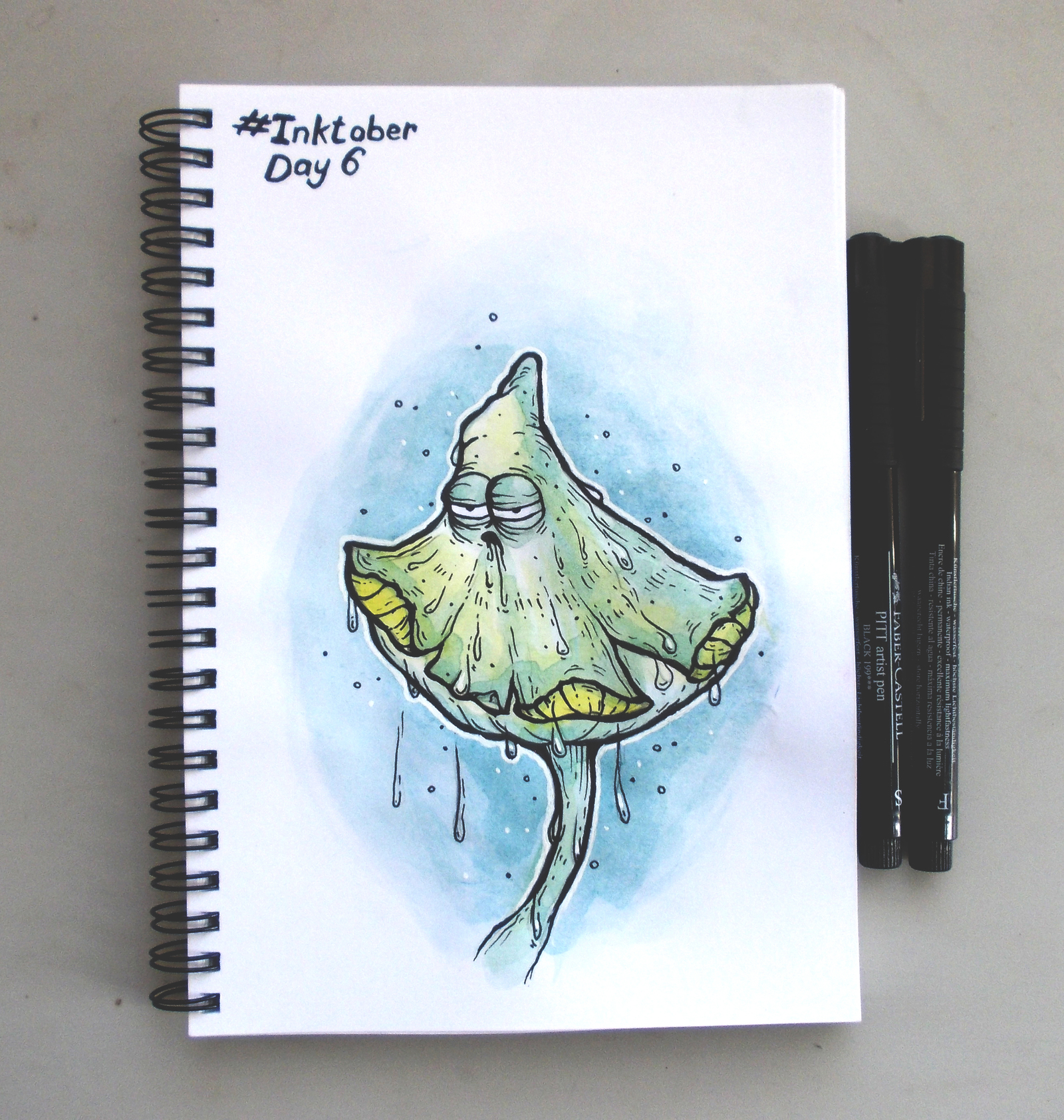 Mushrooms - My, Longpost, Drawing, Mushrooms, Watercolor, Inktober, Inktober2018