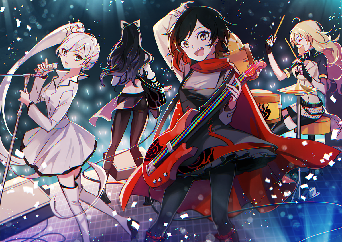 Время музыки. - RWBY, Team RWBY, Ruby Rose, Yang Xiao Long, Weiss Schnee, Blake Belladonna, Аниме, Не аниме