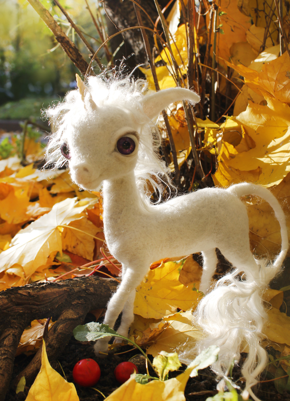 Unicorn in the technique of dry felting - My, Unicorn, Dry felting, Handmade, Author's toy, Foal, Longpost